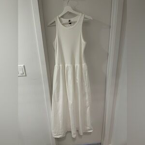 H&M White Sleeveless Poplar Maxi Dress